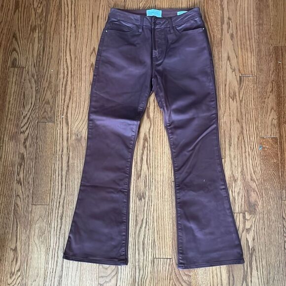 Frame Burgundy Le Crop Mini Boot Jeans Sz 25 - Picture 1 of 10